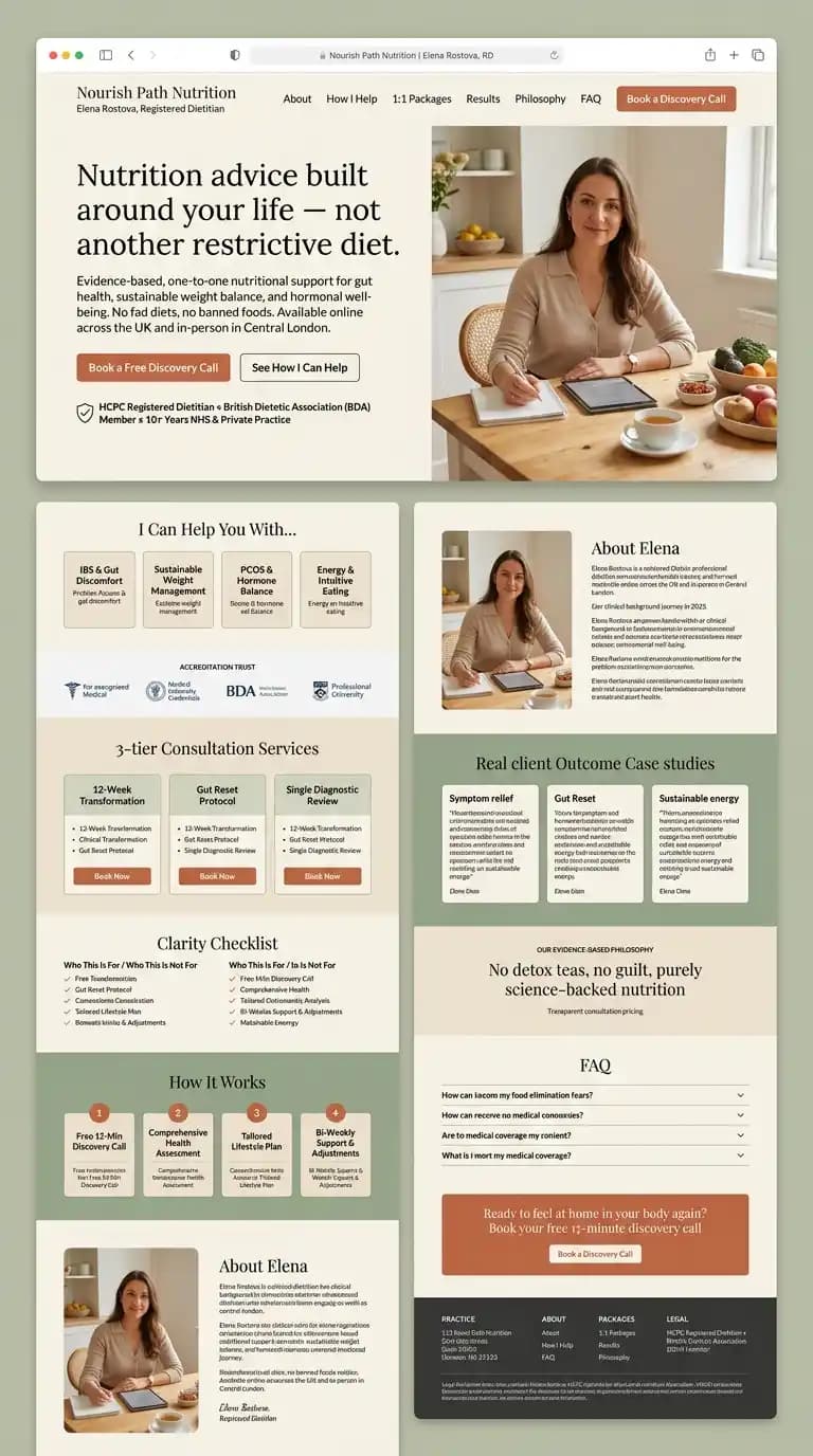 Nourish Path registered dietitian and nutrition website mockup